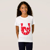 T-Shirt Red Horseshoe Girl and Horse (Devant entier)