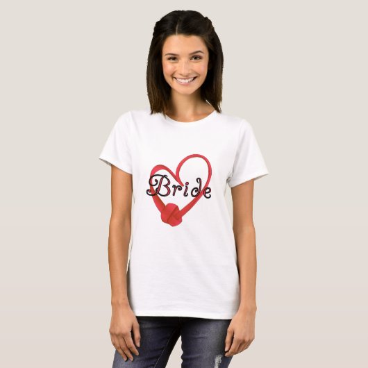 T-shirt Red Knot Heart Bride (Devant entier)