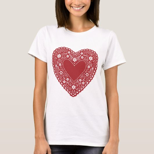 T-shirt Red Lace Heart (Devant)