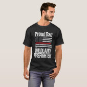T-shirt Red Line Drapeau Fier Papa D'Un Pompier Wildland (Devant entier)