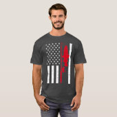 T-shirt Red Line Drapeau Poisson Pompier Pêche Patriotique (Devant entier)