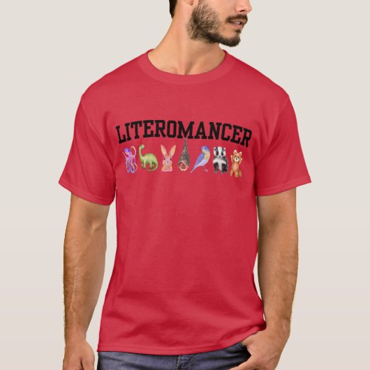 T-shirt Red Literomancer avec totems Maison (Devant)