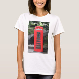 T-shirt Red London Telephone Booth sur chemise Ladies