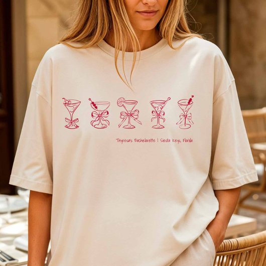 T-shirt Red Martini Bachelorette Beach Couverture ou somme