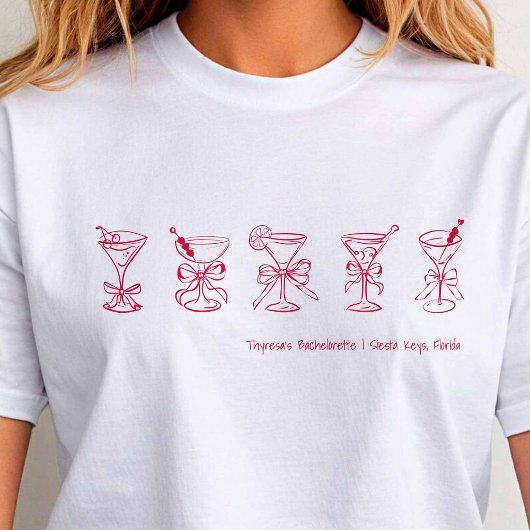 T-shirt Red Martini Bachelorette Beach Couverture ou somme