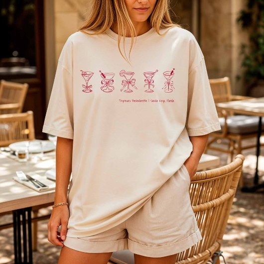 T-shirt Red Martini Bachelorette Beach Couverture ou somme