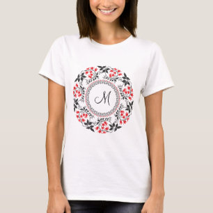 T-shirt Red May bague de lis Personnalisé Monogramme Initi