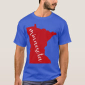 T-shirt Red Minnesota State MN Oversized (Devant)