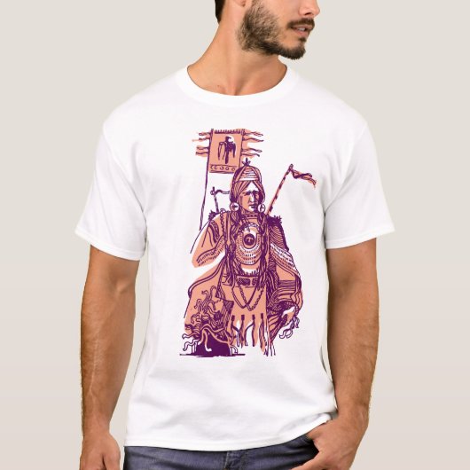 T-shirt Red Native American (Devant)