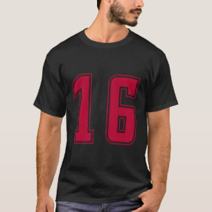 T-shirt Red Number 16 Team Junior Sports numérotés Uniform