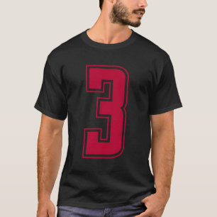 T-shirt Red Numéro 3 Team Junior Sports Numéroté Uniforme