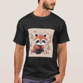 T-shirt Red Panda And Cherry Blossom Illustration Sweet Wa (Devant)