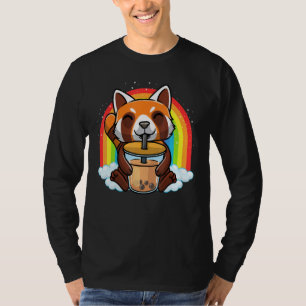 T-shirt Red Panda Boba Bubble Tea Girls
