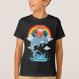 T-shirt Red Panda Cadeaux Enfants Kawaii Red Panda Dolphin