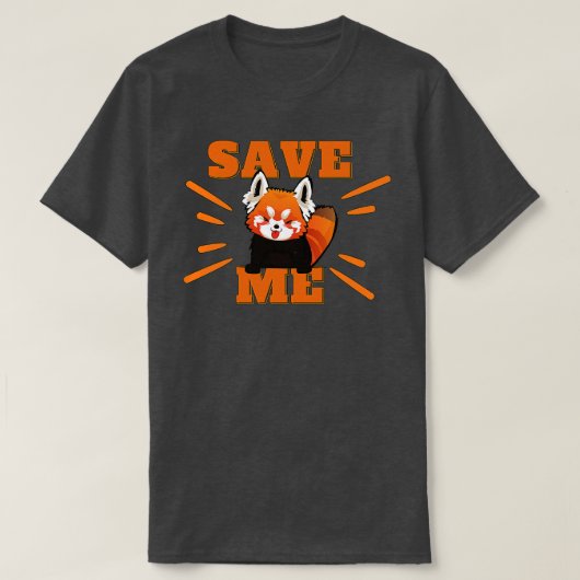 T-shirt Red Panda Conservation Sauvez-moi (Design devant)