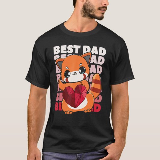 T-shirt Red Panda Dad Parent Best Papa Bear Fathers Day An (Devant)