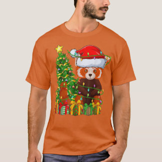 T-shirt Red Panda Éclairage Xmas Arbre Correspondance Pand