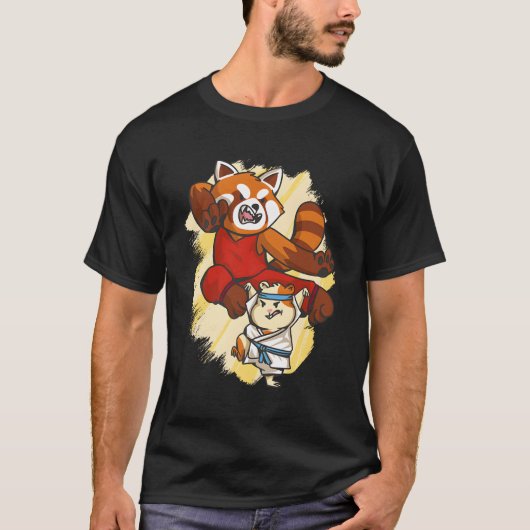 T-shirt Red Panda Et Hamster Combattent Karate (Devant)