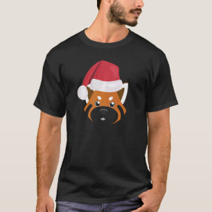 T-shirt Red Panda Face Graphisme Noël Rouge Panda Face Co