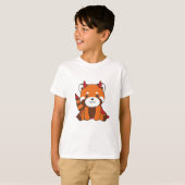 T-shirt Red Panda Halloween Cute Devil Witch Costume (Devant entier)
