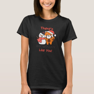 T-shirt Red Panda Il y a Snowbuddy comme toi Snowman Pun P