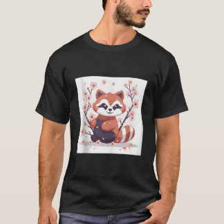 T-shirt Red Panda In Cherry Blossom Garden Lovely Image