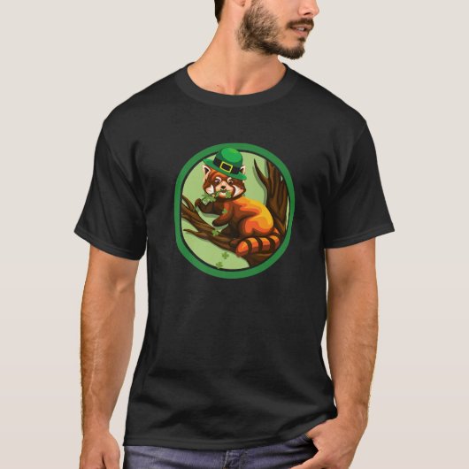 T-shirt Red Panda Leprechaun Jour de la Saint Patrick Garç (Devant)