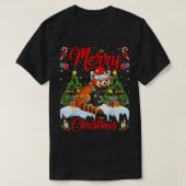 T-shirt Red Panda Lover Xmas Éclairage Santa Hat Red Panda (Design devant)