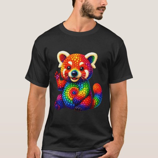 T-shirt Red Panda Lovers Pois Joyeux Dot Day Girls Bo (Devant)