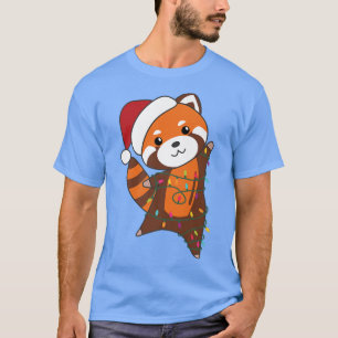 T-shirt Red Panda Noël Animaux Fairy Lights
