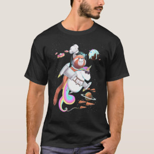 T-shirt Red Panda Riding Unicorn Food Pizza Space Party Pl