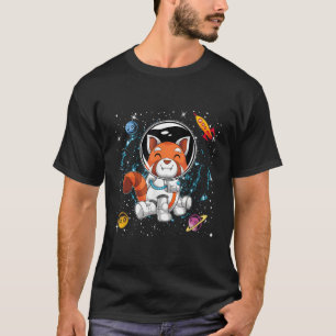 T-shirt Red Panda Space Scientifique Animaux Rocket Planèt