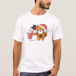 T-shirt Red Panda With Snowman In Winter For Christmas<br><div class="desc">Red panda with snowman en hiver pour Christmas - a snowman for winter and Christmas. A winter greeting in the cold season for the holidays. Christmas red panda with snowman.</div>