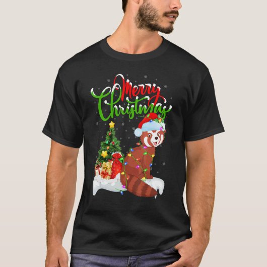 T-shirt Red Panda   Xmas Decorations Santa Red Panda Chris (Devant)