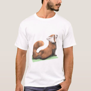 T-shirt Red Panda Yoga Pose Méditation Zen Exercice d'entr