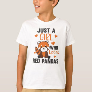 T-shirt Red Pandas Girl Love Red Panda Kawaii Cute Animaux