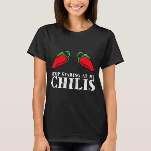 T-shirt Red Pepper Hot Scy Food Funny Stop Staring At My C (Devant)