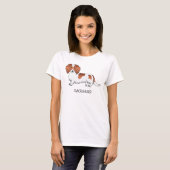T-shirt Red Piebald Long Cheveux Dachshund Dessin Chien &  (Devant entier)