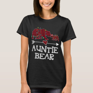 T-shirt Red Plaid Auntie Bear Buffalo Famille Mama Pajama