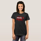 T-shirt Red Plaid Auntie Bear Matching Family Buffalo Chri (Devant entier)