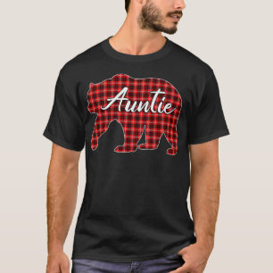 T-shirt Red Plaid Auntie Bear Matching Pajama Family Buffa