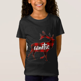 T-Shirt Red Plaid Auntie Buffalo Correspondant Reinder de