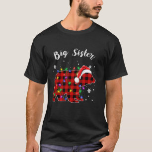 T-shirt Red Plaid Big Sister Bear Buffalo Family Pajama Ch
