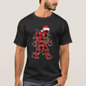 T-shirt Red Plaid Bigfoot lumières Noël Sasquatatch Père N (Devant)