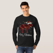 T-shirt Red Plaid Buffalo French Buldog Joyeux Noël P (Devant entier)