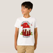 T-shirt Red Plaid Buffalo Père Noël Christmas Pudding (Devant entier)