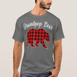 T-shirt Red Plaid Grandpop Bear Matching Buffalo Family Pa