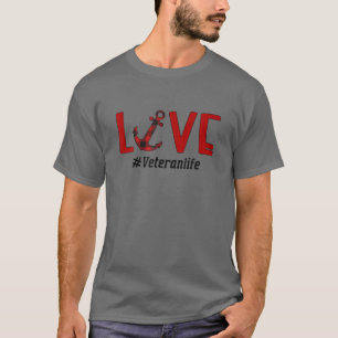 T-shirt Red Plaid Heart Vétérinaire Vie Aimer de mignonnes