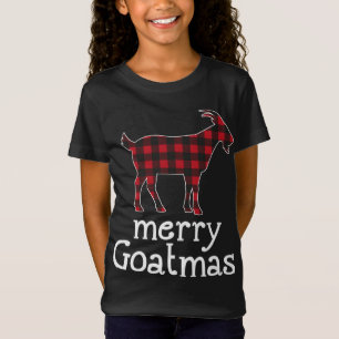 T-Shirt Red Plaid Joyeux Goatmas Noël Chèvre Amateurs