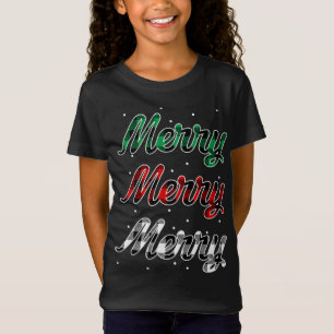 T-Shirt Red Plaid Joyeux Noël Noël Noël avec bouffée de fl
